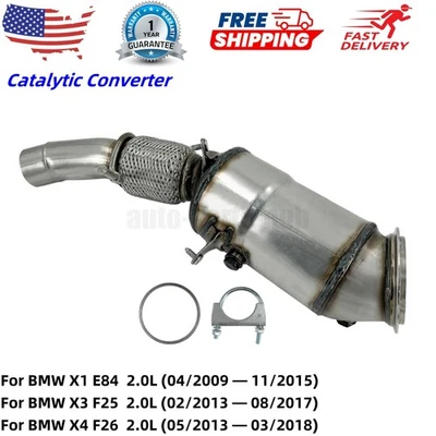 New Catalytic Converter For 2013-2017 BMW X1 E84 X3 F25 X4 F26 2.0L #18327646432 - Изображение 1 из 4