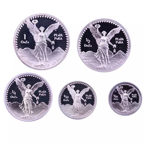 1993 Mo Mexico 5 coin Silver Proof Set PCGS PR-69 D CAM - Picture 1 of 3