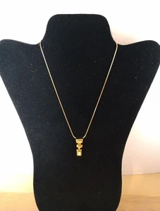 Collana in tocao pieno oro 14 carati con ciondolo catena 14"  - Foto 1 di 17