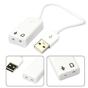 Sound Card Adapter Wired External Virtual USB 3D Microphone Accessories - Afbeelding 1 van 10