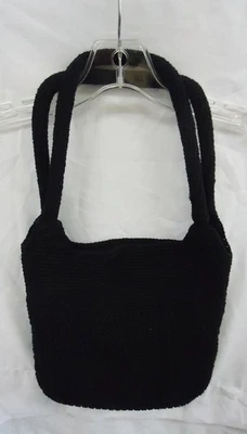 Vintage Handmade Black Crochet Boho Purse - Image 1 of 4