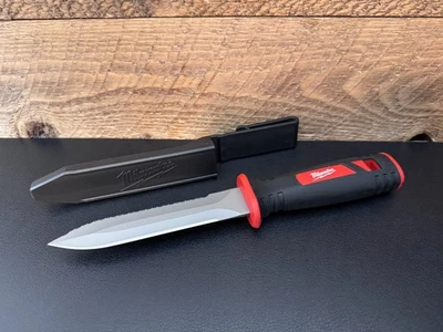 Milwaukee 48-22-1920 Duct Knife Double Edged Blade SERRATED Plain w/ Sheath - Image 1 of 4