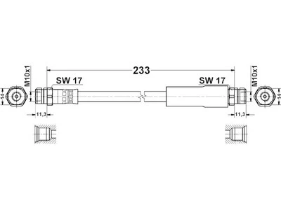Manguera de freno trasera ATE 37961JJPD para Volkswagen Passat CC 2009-2010 Foto 1 de 2