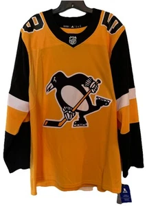 Camiseta deportiva de hockey Adidas dorada Kris Letang Pittsburgh Penguins #58 talla 52 NHL, NHLPA - Imagen 1 de 9