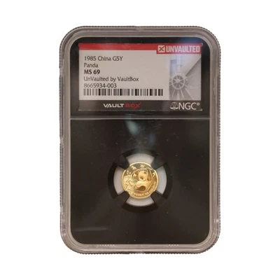 1985 CHINA 5 YUAN 1/20 OZ GOLD PANDA COIN NGC MS69 #6162 - Image 1 of 4
