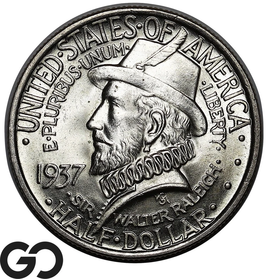 1937 Roanoke Commemorative Half Dollar, Gorgeous Superb Gem BU++ - Image 1 of 3
