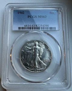 1942 Walking Liberty Half Dollar PCGS MS63-INV#7802 - Picture 1 of 2