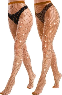 Pack de 2 mallas de malla brillante con pedrería para mujer Foto 1 de 4