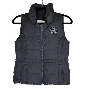 Abercrombie Kids Vest Youth Large Gray Puffer Quilted Zip High Collar A&F Logo - Picture 1 of 5