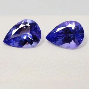 1,49 ct (2 Stück) Hübsche Birne PASSENDES PAAR (7 x 5 mm) Violett Blau Tansanit Edelsteine - Bild 1 von 7