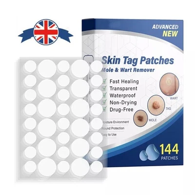 144pcs Skin Tag Remover Patches Quick Effective Mole Wart Removal Pad Sticker UK