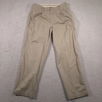 Calvin Klein Khakis Pants Mens 34x32 Beige Tan Pleated 100% Cotton Chino Dress - Image 1 of 4