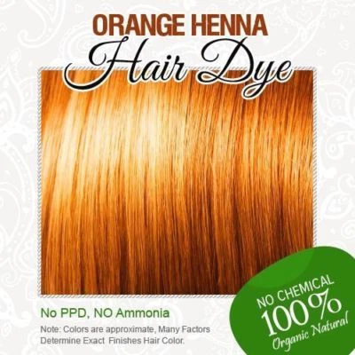 Tinte para el cabello naranja henna - 100% orgánico y libre de químicos henna 60 gramos cada uno Foto 1 de 4