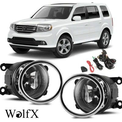 Clear Lens Fog Lights For 2012 2013 2014 2015 Honda Pilot Bumper Lamp Switch Kit — 第 1/4 张图片