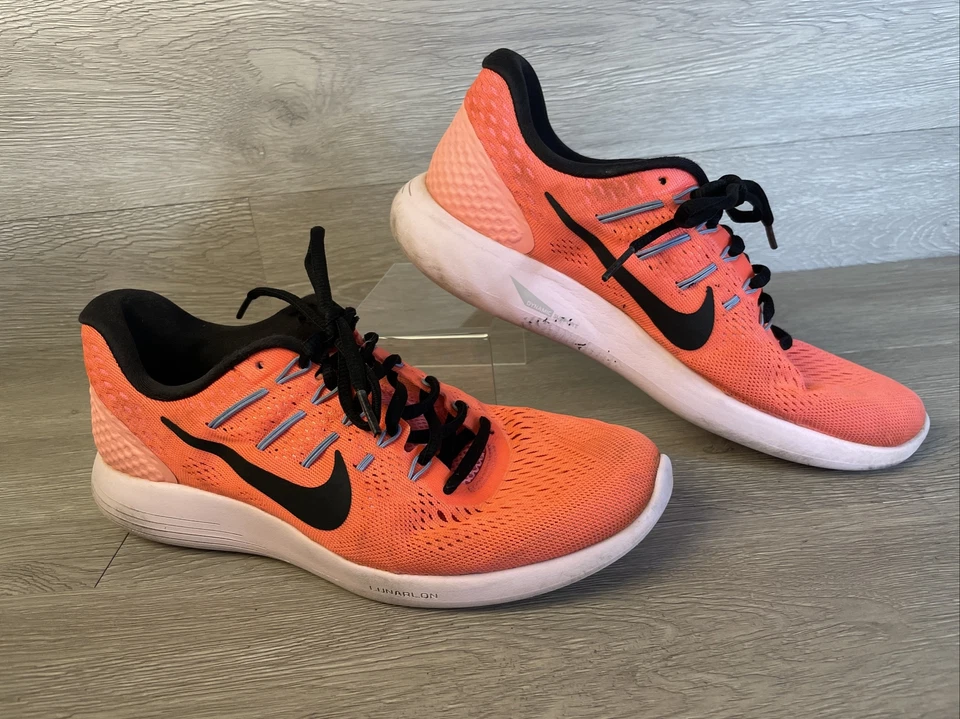 Nike LunarGlide 8 Pink Running Shoes Lace Up Low Top Womens Size 10 (843726-606) - Image 1 of 4
