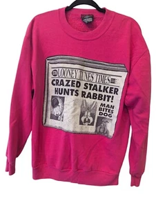 Garment Graphics Pullover Sweatshirt Womens Large Looney Tunes Times Vtg 90s - Picture 1 of 6