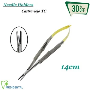 Instrumentos de Quirúrgico Porta agujas Castroviejo 14cm TC - Imagen 1 de 4
