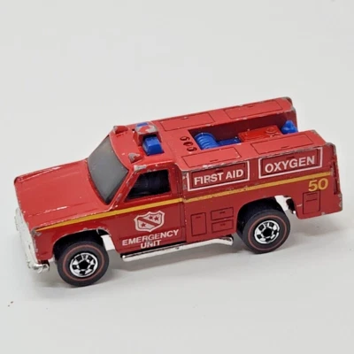 Vintage 1974 Hot Wheels Redline Emergency Unit 50 Red Fire Truck, Hong Kong - Image 1 of 4