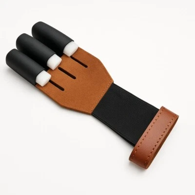  Archery Finger Gloves Leather ARCHERS Hand Shooting LEATHER gloves - Image 1 of 2