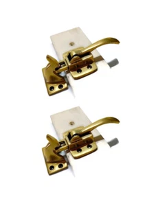 2 rare ICE BOX CATCH lever aged style solid Brass 1/2 "offset hand made roller - Picture 1 of 20