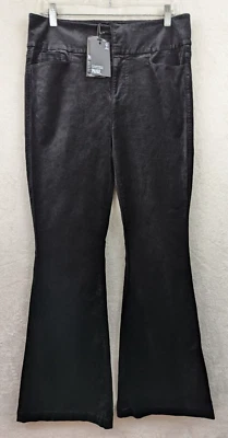 Pantalones Paige talla 30 Petite Velvet Lou Lou tiro alto kick flare negro 1646 Foto 1 de 4