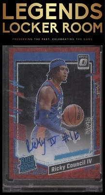 2023-24 Donruss Optic Rated Rookie Signatures Choice Red Prizm Ricky Council IV - Image 1 of 2