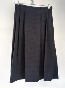 Toast Navy & Black Plaid Paperbag Waist Cotton & Wool Blend Midi Skirt size 14 - Picture 1 of 8