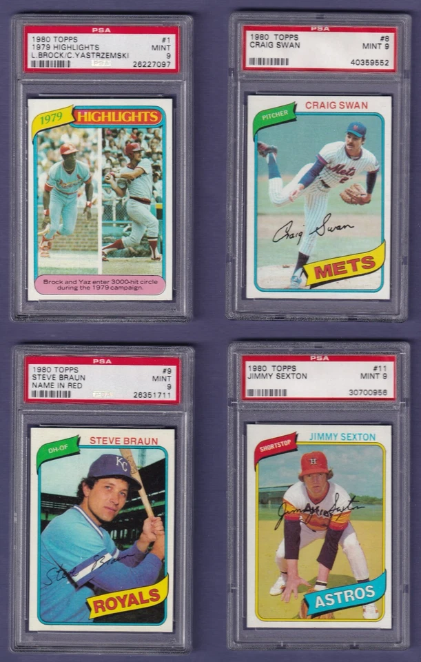1980 Topps Baseball (1..350) PSA 9, 10 * You Pick * - Image 1 of 1