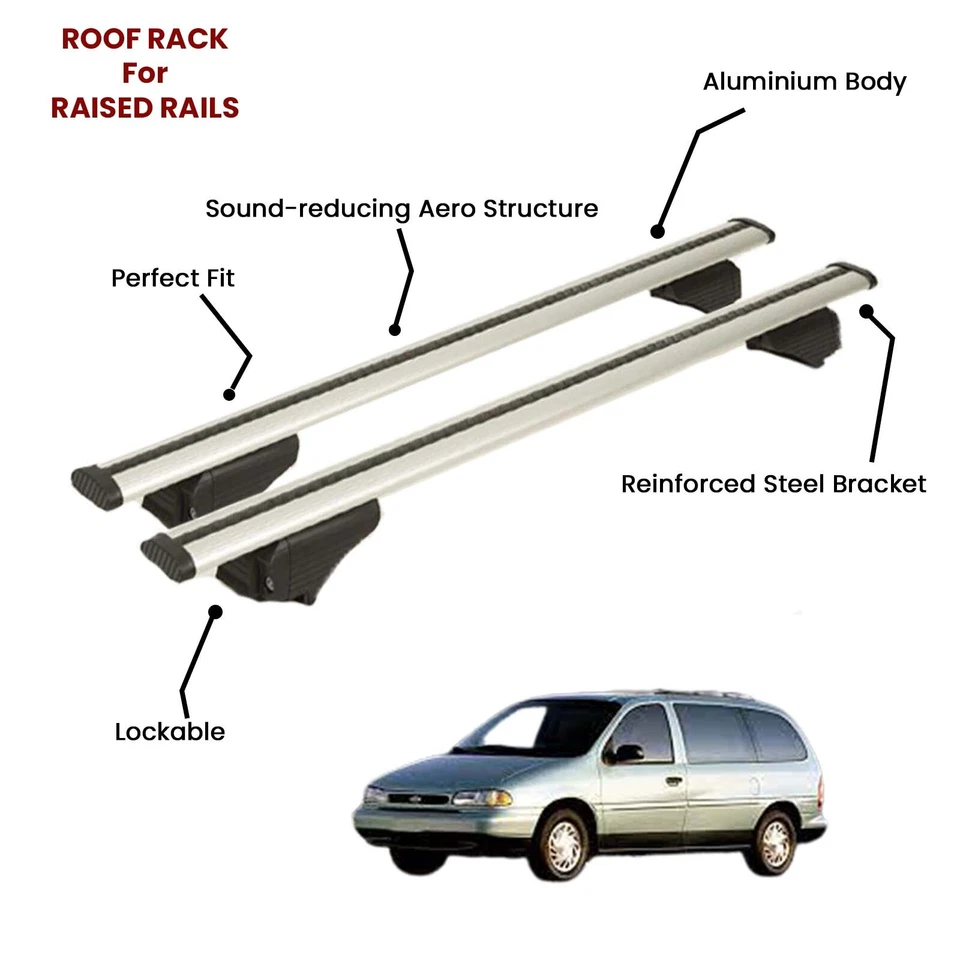 2 piezas barras transversales plateadas para Ford Windstar MPV 1994-1998 Foto 1 de 4