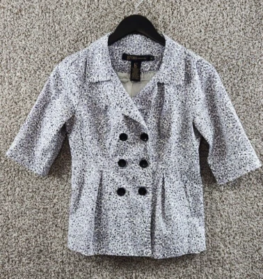 Chaqueta Grass Collection Estampado Guepardo Doble Pecho Media Manga Para Mujer Talla S Foto 1 de 4