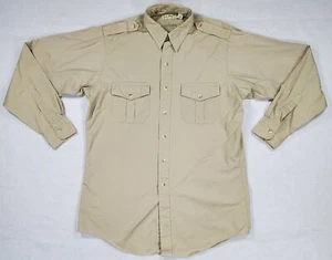 Vtg LL Bean Men's Sz Large Tall LT Heavy Cotton Long Sleeve Work Shirt USA Read - Picture 1 of 9