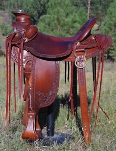 Western Trail Horse Saddle Set Equestrian Roping Ranch Wade Tree A Fork Work