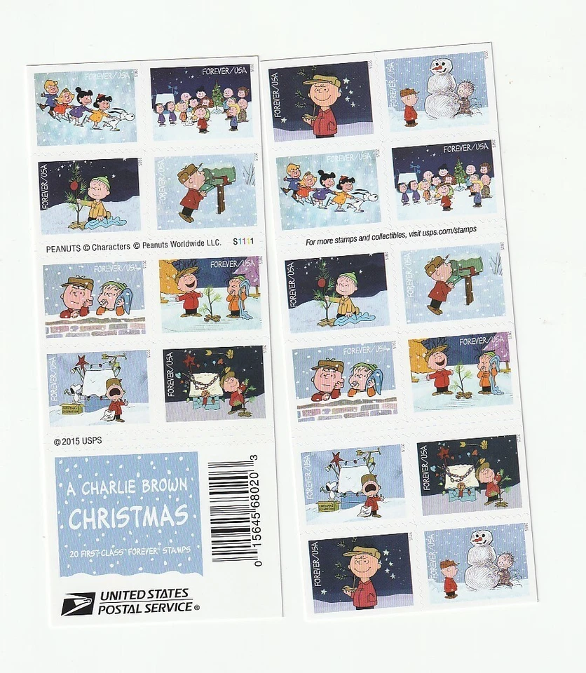 Scott # 5021 - 5030  US  Charlie Brown Christmas 20 stamps  M/NH O/G  Free Ship - Image 1 of 1