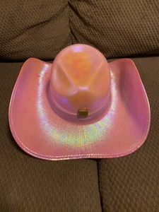 Girls Pink Plastic Cowboys Hat 13” Length with 7” Inside Hat - Picture 1 of 4