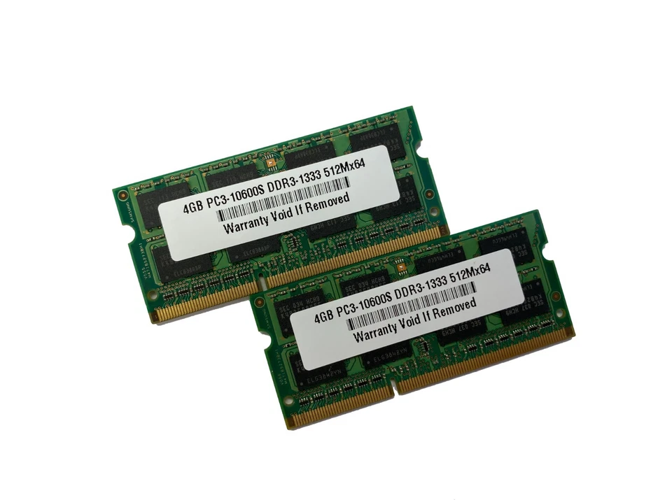 8GB 2 x 4GB PC3-10600 DDR3 1333MHz Laptop SODIMM Memory RAM Apple Dell HP Lenovo - Image 1 of 1