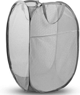 Pop up Hamper, 1 PCS Mesh Pop up Laundry Hamper, Foldable Mesh Laundry Basket wi - Image 1 of 4