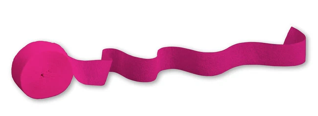 Hot Magenta Pink Crepe Paper Party Streamers - 81 ft. x 1.75 in. - Image 1 of 1