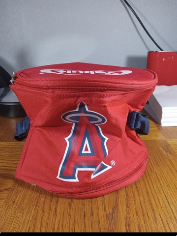 MLB L.A. Angels insulated lunch bag can cooler round collapsible tote baseball Cover