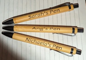 Personalised Bamboo Pen - Customise For Birthday Christmas Father's Day Company - Picture 1 of 6