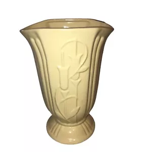 Grande vaso antico Art Decò ceramica ceramica giallo coda di gatto ��coda di gatto bello - Foto 1 di 10