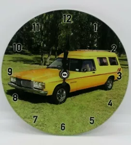 SANDMAN YELLOW PANEL VAN 17 CM GLASS CLOCK COLLECTABLE MAN CAVE GARAGE SHED - Foto 1 di 7