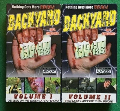 Backyard Fight Clubs Vol. 1 & Vol. 2 ~~ 2 VHS ++ FREE DVD - Image 1 of 2