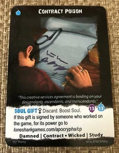 Apocrypha CONTRACT POISON Promo - Signed by Ann of Twist Gaming Kickstarter 2019 - Picture 1 of 2