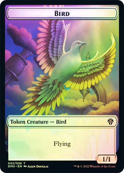 MTG FOIL {Bird Token} (White) // {Treasure Token}  - Dominaria United # - Image 1 of 1