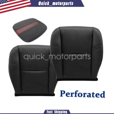 Cubierta de reposabrazos y cubierta de asiento inferior de cuero negra para Cadillac Escalade ESV 09-14 Foto 1 de 4