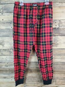 Polo Ralph Lauren Pajama Bottoms Red Black Waist Unstretched 30" Hips 42" L 28.5