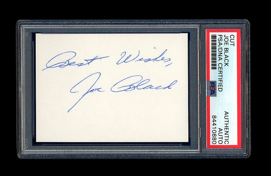 JOE BLACK SIGNED MINT CUT PSA/DNA AUTOGRAPHED BROOKLYN DODGERS 1952 ROY ALL-STAR - Image 1 of 1