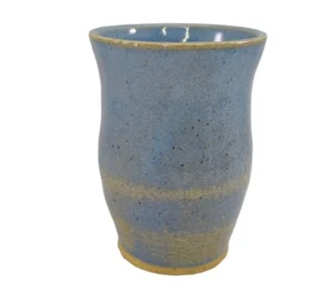 Hand Thrown Art Pottery Bud Vase Blue Glaze Signed HYL - Picture 1 of 12