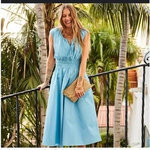 Faherty Amalfi organic cotton maxi dress exposed back Sz XL - Picture 1 of 12