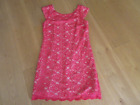 Ladies oasis red pink cap sleeveless lace dress, size 14 40